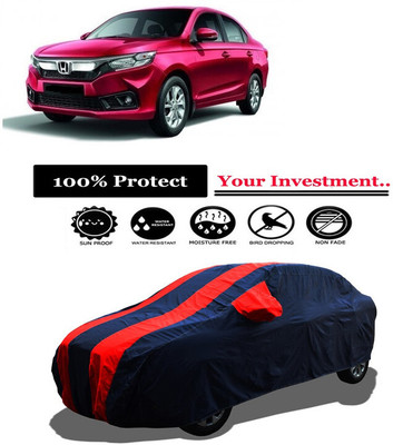 Amexride Car Cover For Honda Amaze S Petrol (With Mirror Pockets)(Red)