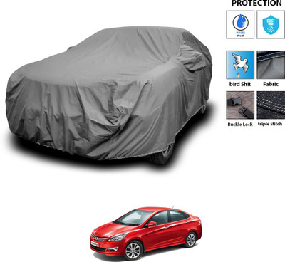 PAGORA Car Cover For Hyundai Fluidic Verna 4S (With Mirror Pockets)(Grey)