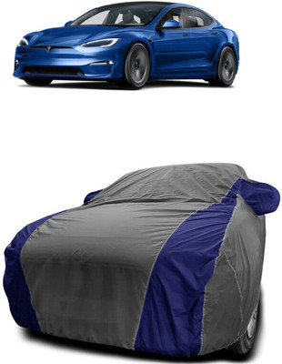 Autoprime Car Cover For Tesla Model X Electric(Battery) (With Mirror Pockets)(Grey, Blue)