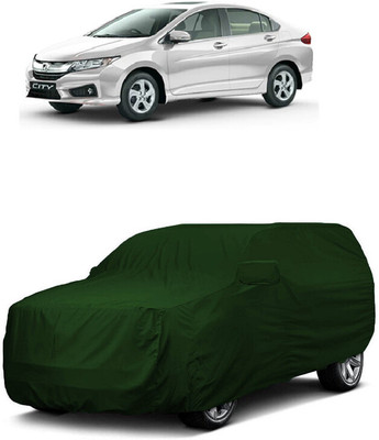 ANTOFY Car Cover For Honda City i DTec E (With Mirror Pockets)(Green)