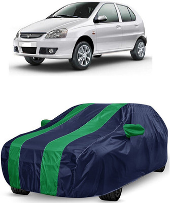 ANTOFY Car Cover For Tata Indica eV2 LS BSIII (With Mirror Pockets)(Green, Blue)