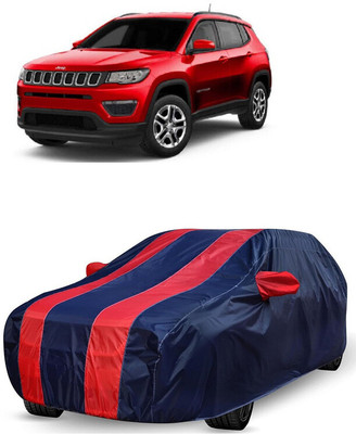 ANTOFY Car Cover For Jeep Compass 1.4 Sport Plus Petrol (With Mirror Pockets)(Red, Blue)