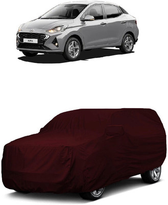 ANTOFY Car Cover For Hyundai Aura S Diesel (With Mirror Pockets)(Maroon)