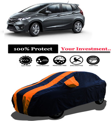 Amexride Car Cover For Honda Jazz 1.5 E i DTEC (With Mirror Pockets)(Orange)