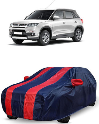 ANTOFY Car Cover For Maruti Suzuki Vitara Brezza ZDi Plus AMT Dual Tone Diesel (With Mirror Pockets)(Red, Blue)