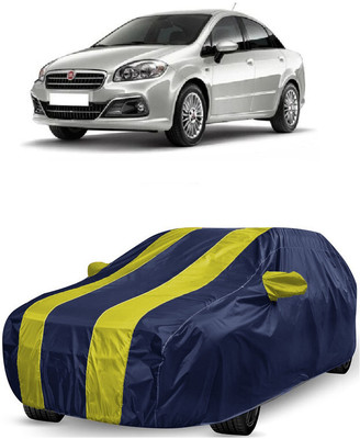 ANTOFY Car Cover For Fiat Linea Power Up 1.3 Dynamic Diesel (With Mirror Pockets)(Yellow, Blue)