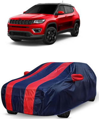 ANTOFY Car Cover For Jeep Compass 2.0 Longitude Option Diesel (With Mirror Pockets)(Red, Blue)