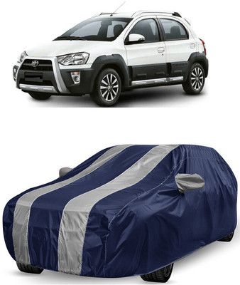 ANTOFY Car Cover For Toyota Etios Cross 1.4L VD Diesel (With Mirror Pockets)(White, Blue)