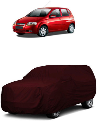 ANTOFY Car Cover For Chevrolet Aveo Uva (With Mirror Pockets)(Maroon)