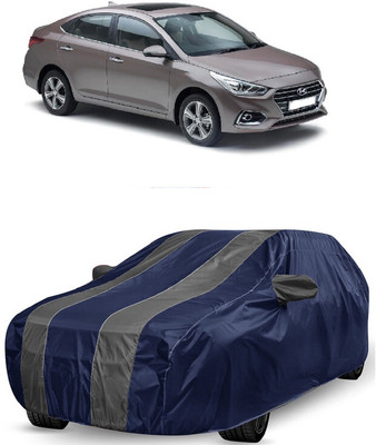 ANTOFY Car Cover For Hyundai Verna 1.6 CRDI SX Option (With Mirror Pockets)(Grey, Blue)