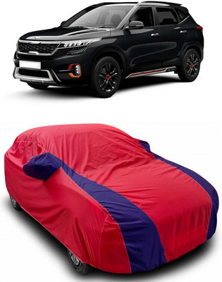 ANTOFY Car Cover For Kia Seltos HTX 1.5 (With Mirror Pockets)(Red, Blue)