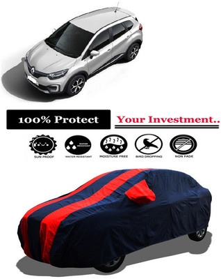 Amexride Car Cover For Renault Captur 1.5 Diesel RXL (With Mirror Pockets)(Red, Blue)