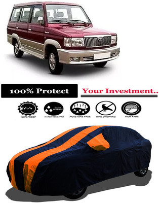 Amexride Car Cover For Toyota Qualis (With Mirror Pockets)(Orange)