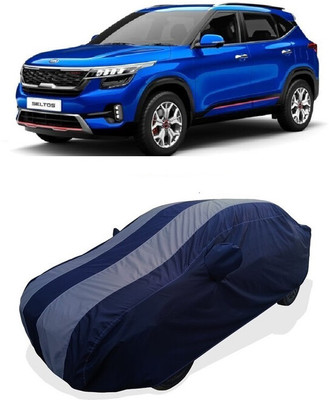 Coxtor Car Cover For Kia Seltos GTX Plus DCT Petrol (With Mirror Pockets)(Grey)
