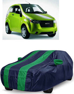 ANTOFY Car Cover For Mahindra Reva E-Spark (With Mirror Pockets)(Green, Blue)