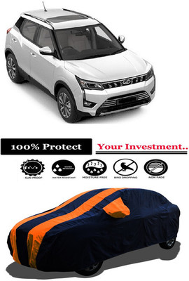 Amexride Car Cover For Mahindra XUV300 W8 Petrol (With Mirror Pockets)(Orange)