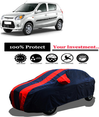 Amexride Car Cover For Maruti Suzuki Alto 800 LX Optional (With Mirror Pockets)(Red)