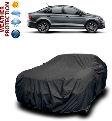 PAGORA Car Cover For Volkswagen Vento (With Mirror Pockets)(Black)