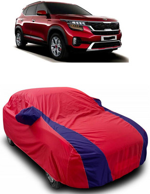 ANTOFY Car Cover For Kia Seltos HTK Plus 1.5 Diesel (With Mirror Pockets)(Red, Blue)