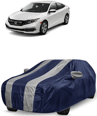 ANTOFY Car Cover For Honda Civic (With Mirror Pockets)(White, Blue)