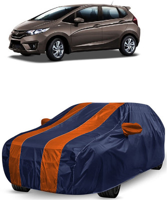 ANTOFY Car Cover For Honda Jazz 1.2 E i VTEC (With Mirror Pockets)(Orange, Blue)