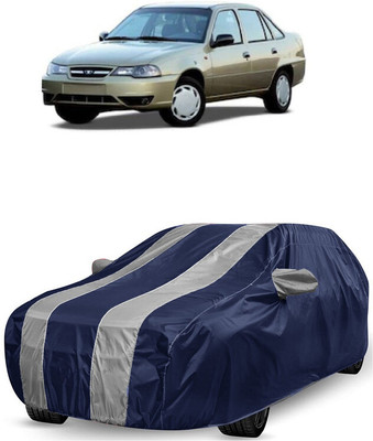 ANTOFY Car Cover For Daewoo Nexia DOCH 1.5L (With Mirror Pockets)(White, Blue)