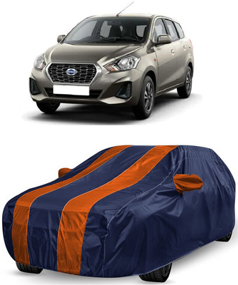 ANTOFY Car Cover For Datsun GO Plus D (With Mirror Pockets)(Orange, Blue)