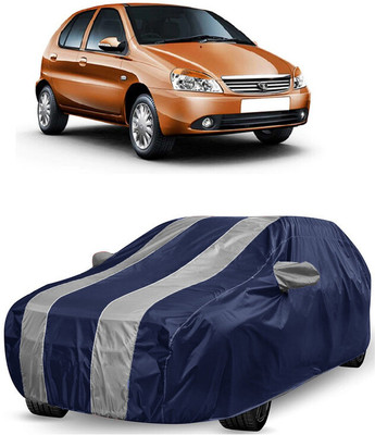 ANTOFY Car Cover For Tata Indica DLX (With Mirror Pockets)(White, Blue)