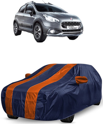 ANTOFY Car Cover For Fiat Avventura Power Up 1.3 Dynamic Diesel (With Mirror Pockets)(Orange, Blue)