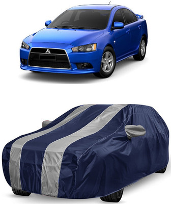 ANTOFY Car Cover For Mitsubishi Lancer (With Mirror Pockets)(White, Blue)