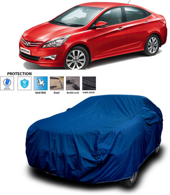 PAGORA Car Cover For Hyundai Fluidic Verna 4S (With Mirror Pockets)(Blue)