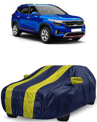 ANTOFY Car Cover For Kia Seltos HTX Plus 1.5 Diesel (With Mirror Pockets)(Yellow, Blue)