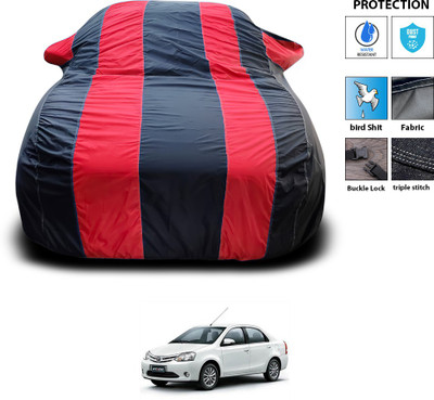 PAGORA Car Cover For Toyota Etios (With Mirror Pockets)(Red)