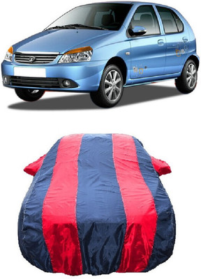 Wegather Car Cover For Tata Indica eV2 LX BSIII (With Mirror Pockets)(Red)