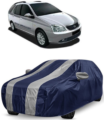 ANTOFY Car Cover For Tata Indica Marina (With Mirror Pockets)(White, Blue)