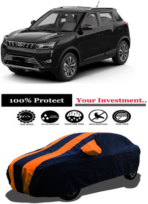 Amexride Car Cover For Mahindra XUV300 W8 Option Petrol (With Mirror Pockets)(Orange)
