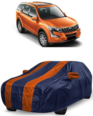 ANTOFY Car Cover For Mahindra XUV500 W4 (With Mirror Pockets)(Orange, Blue)