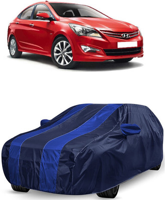 ANTOFY Car Cover For Hyundai Verna 1.6 CRDi S (With Mirror Pockets)(Blue, Blue)