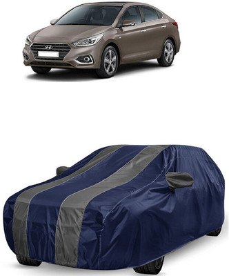 ANTOFY Car Cover For Hyundai Verna CRDi 1.6 SX Diesel (With Mirror Pockets)(Grey, Blue)