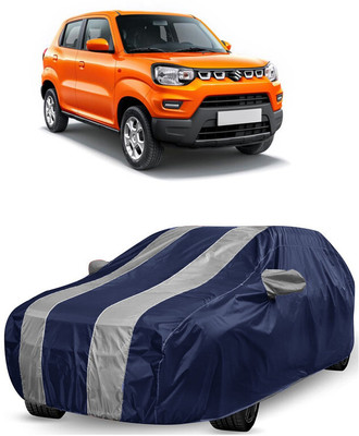 ANTOFY Car Cover For Maruti Suzuki S-Presso STD Petrol (With Mirror Pockets)(White, Blue)