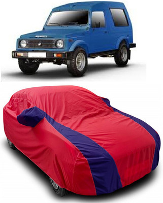 ANTOFY Car Cover For Maruti Suzuki Gypsy MG-410 (With Mirror Pockets)(Red, Blue)