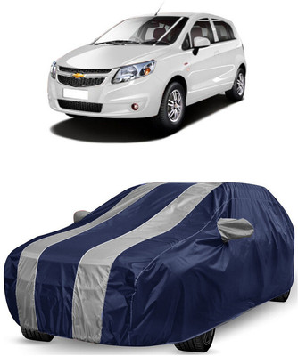 ANTOFY Car Cover For Chevrolet Sail UVA (With Mirror Pockets)(White, Blue)