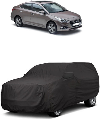 ANTOFY Car Cover For Hyundai Verna VTVT 1.6 AT SX Option Petrol (With Mirror Pockets)(Grey)