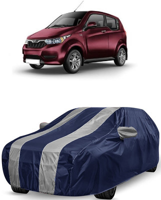 ANTOFY Car Cover For Mahindra e2oPlus P6 (With Mirror Pockets)(White, Blue)
