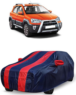 ANTOFY Car Cover For Toyota Etios Cross (With Mirror Pockets)(Red, Blue)