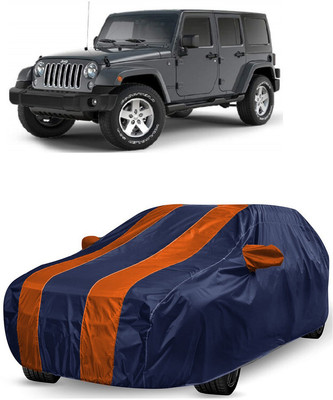ANTOFY Car Cover For Jeep Wrangler Unlimited 3.6 4X4 (With Mirror Pockets)(Orange, Blue)