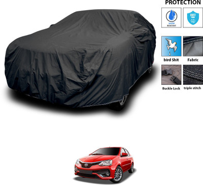 PAGORA Car Cover For Toyota Platinum Etios (With Mirror Pockets)(Black)