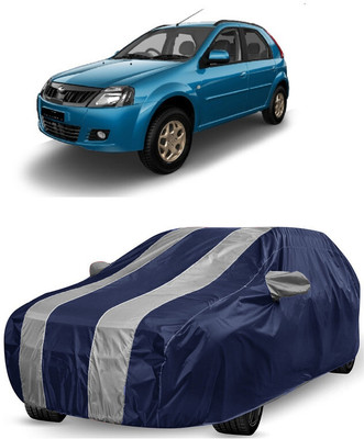 ANTOFY Car Cover For Mahindra E Verito D6 (With Mirror Pockets)(White, Blue)