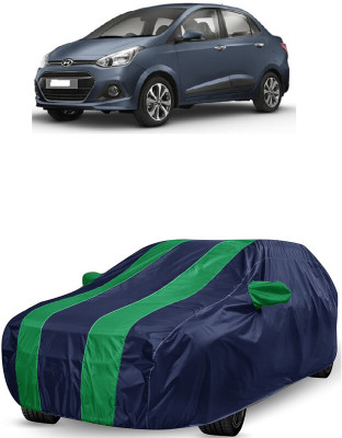 ANTOFY Car Cover For Hyundai Xcent 1.1 CRDi S (With Mirror Pockets)(Green, Blue)