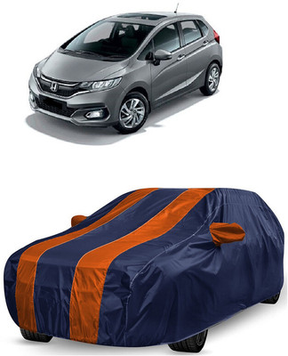 ANTOFY Car Cover For Honda Jazz V CVT Petrol (With Mirror Pockets)(Orange, Blue)